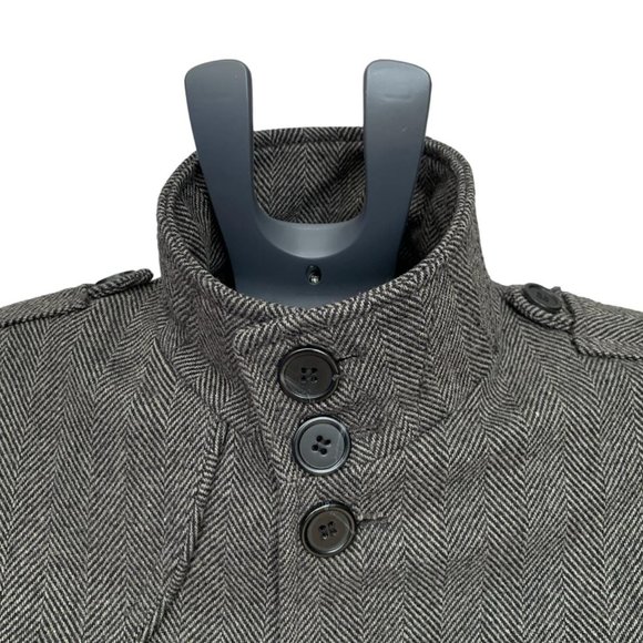 H&M Herringbone Wool-Blend Coat | Small | Grey - Picture 3 of 16